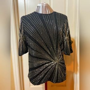 Vintage 1980s Beaded Starburst Top